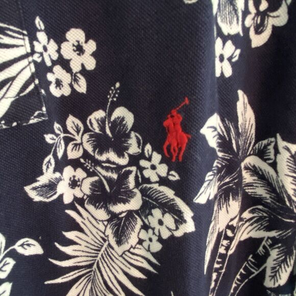 POLO RALPH LAUREN Hawaiian Shirt Bear Mens Large Tropical Classic Fit Mesh Shirt - Picture 3 of 7